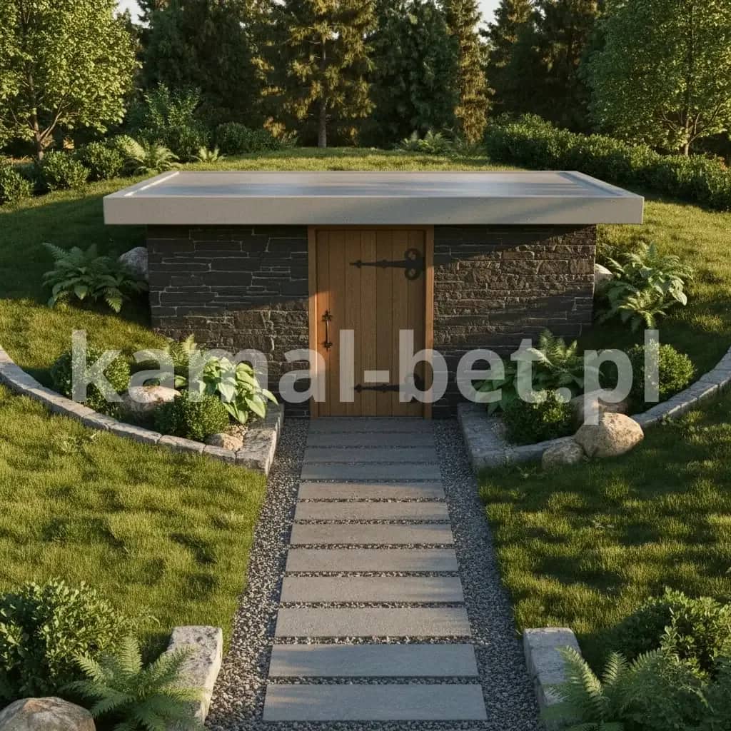 Betonowa piwnica z płaskim dachem z wejściem od dłuższej strony – (200x240x215cm) — miniatura 9