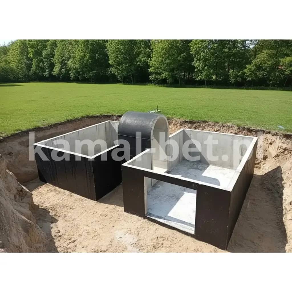 Betonowa piwnica z płaskim dachem z wejściem od dłuższej strony – (200x240x215cm) — miniatura 6