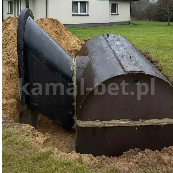 Betonowa piwnica z półkolistą kopułą bez przedsionka z wejściem od boku - (390x240x250cm) — miniatura 5