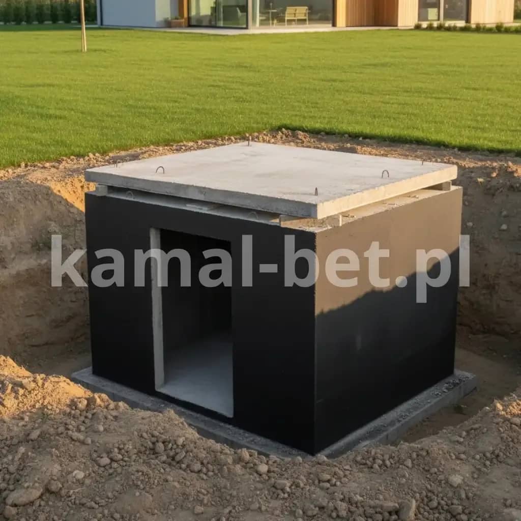 Betonowa piwnica z płaskim dachem z wejściem od dłuższej strony – (200x240x215cm) — miniatura 7