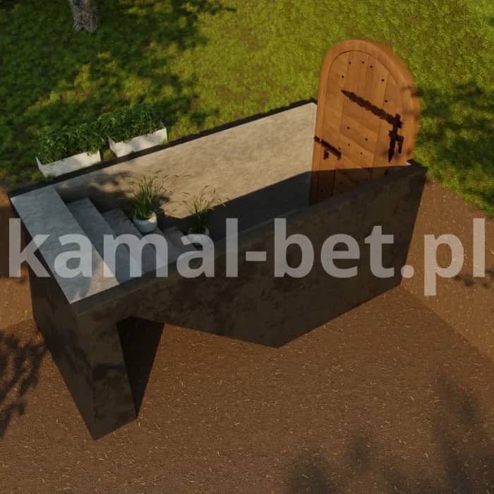model-3d-zejscia-do-piwniczki-betonowej-z-drzwiami