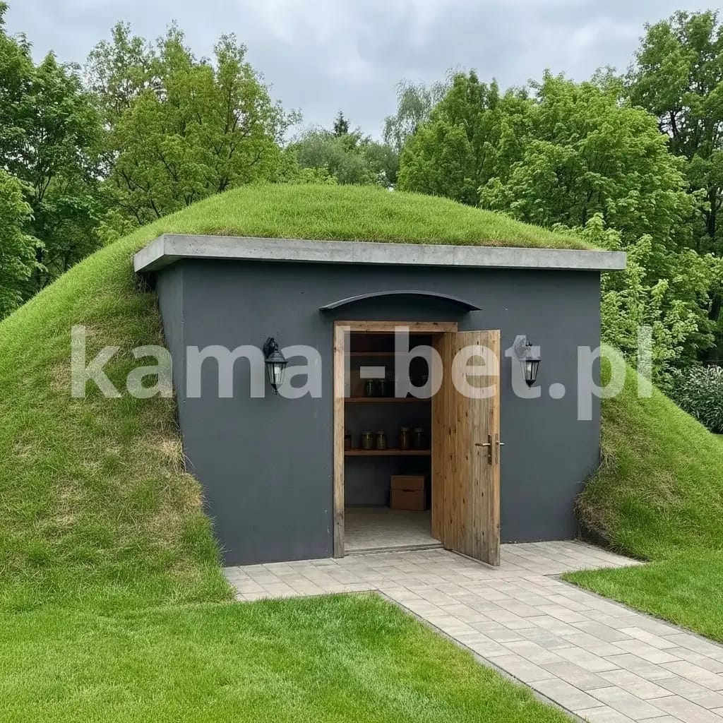 Betonowa piwnica z płaskim dachem z wejściem od dłuższej strony – (200x240x215cm, 8 000 l) — miniatura 8