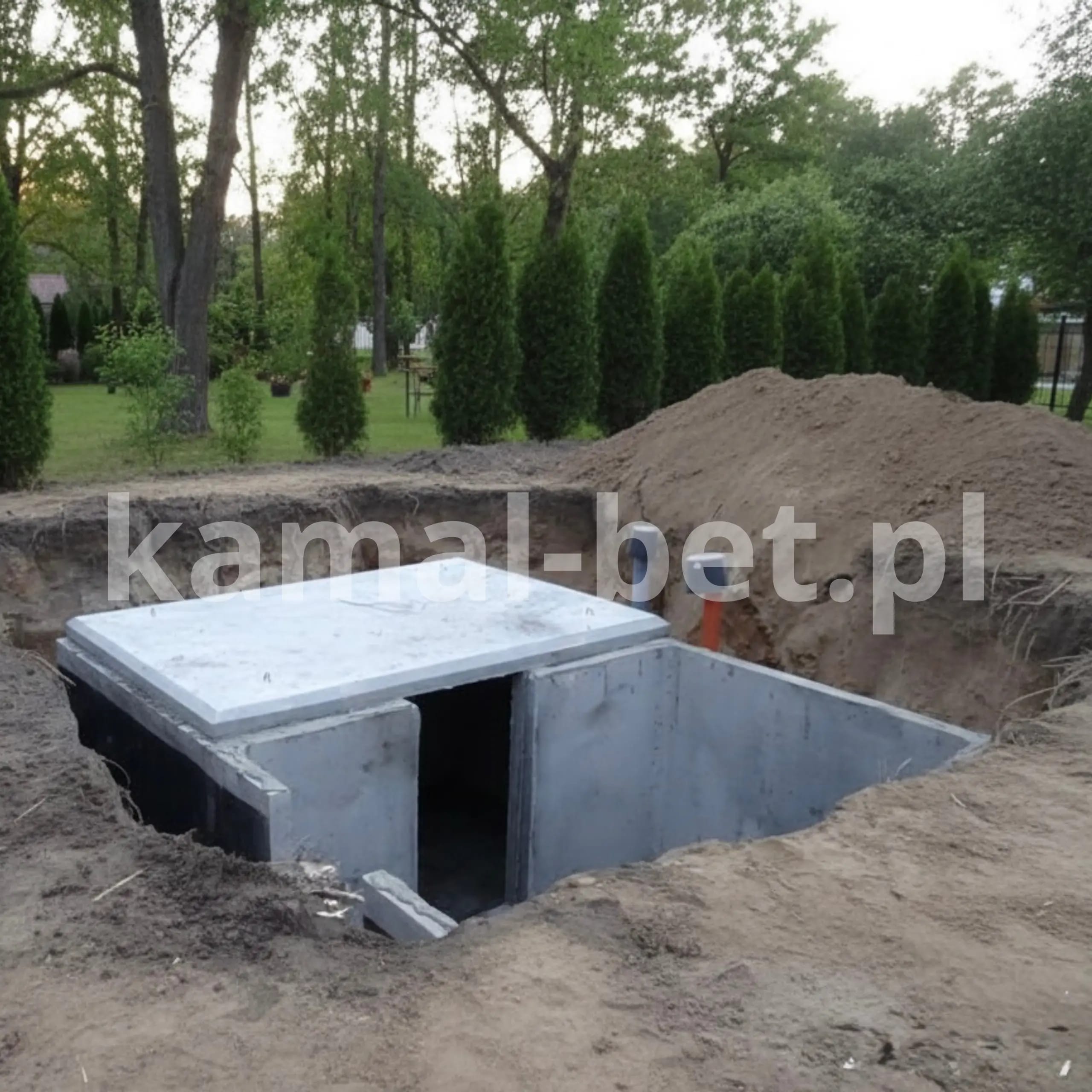 Montaż szamba betonowego jednokomorowego w gotowym wykopie