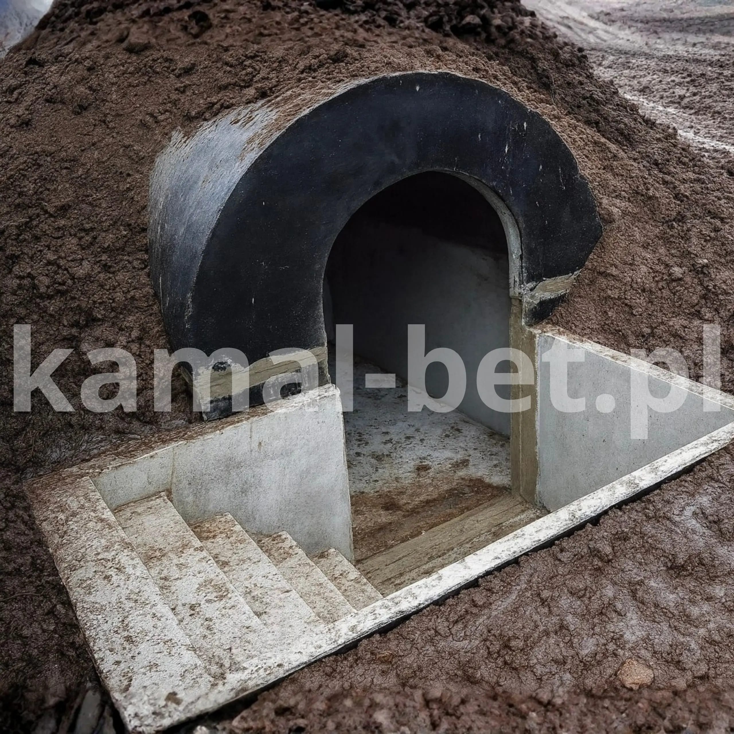 ziemianka-ogrodowa-betonowa-schody-zejsciowe